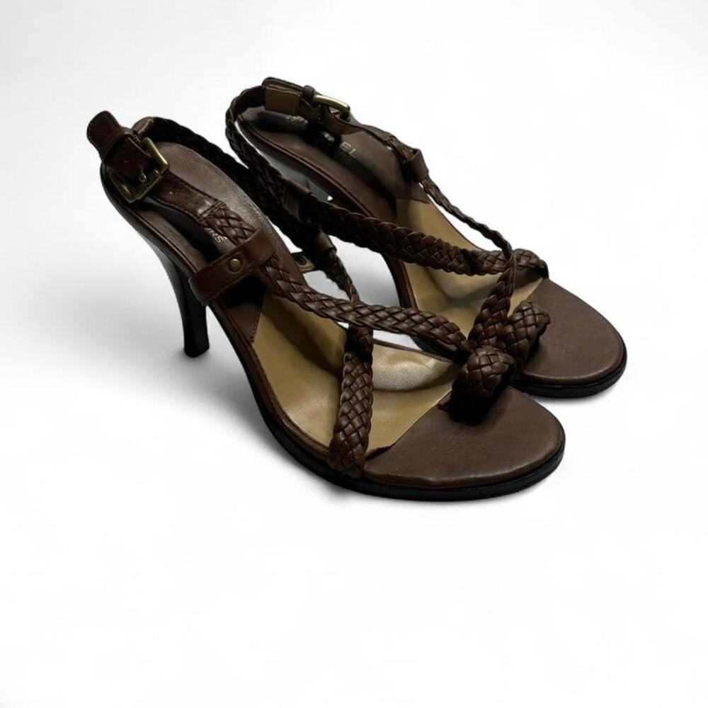 Michael Kors Vintage Brown Leather 4” heels Perfect GoingOut Casual Heels size 7 - Picture 8 of 8